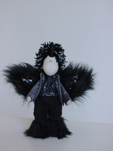 Черный Алликорн. Текстильная интерьерная игрушка ручной работы